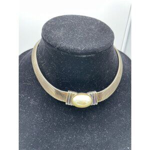 Vintage Designer Couture DONALD STANNARD Gold Statement Choker Collar